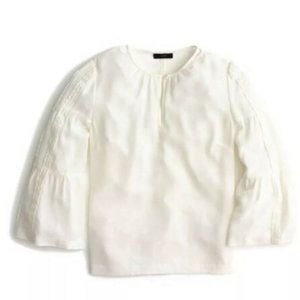 J Crew Silk Bell Sleeve Top - size 14 - Ivory